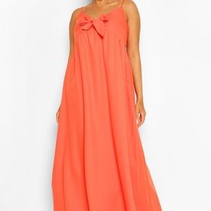 Plus Tie Front Strappy Maxi Dress
